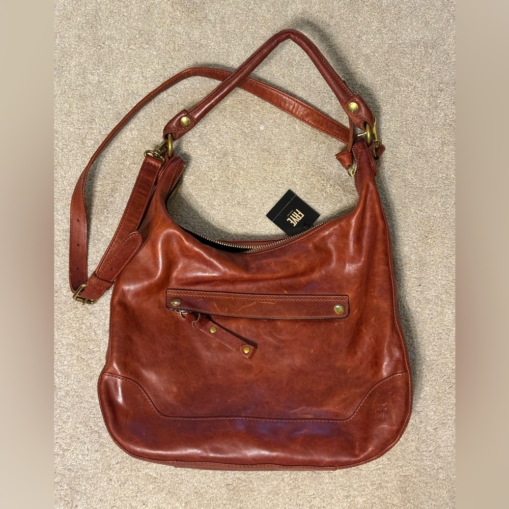 NWT Frye Melissa Zip Hobo in Red Clay